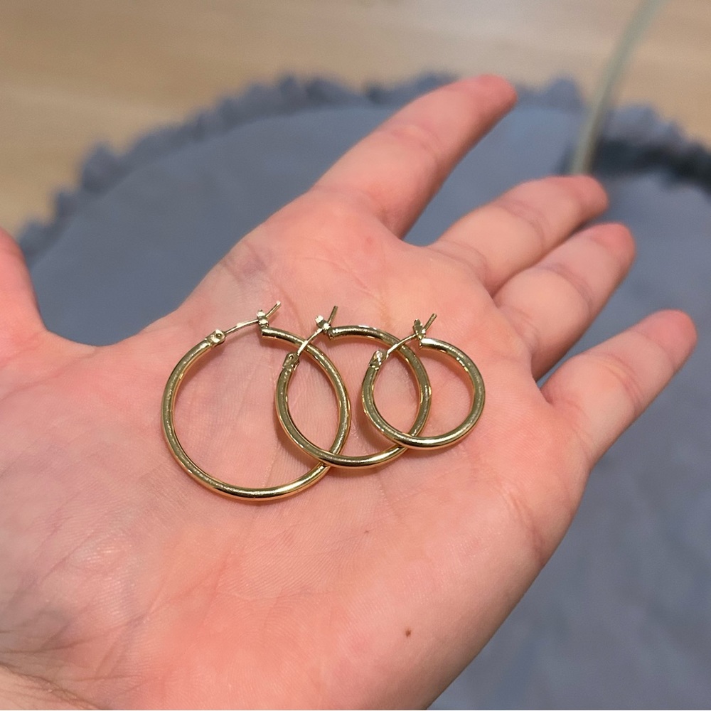 3-pack gold hoops
